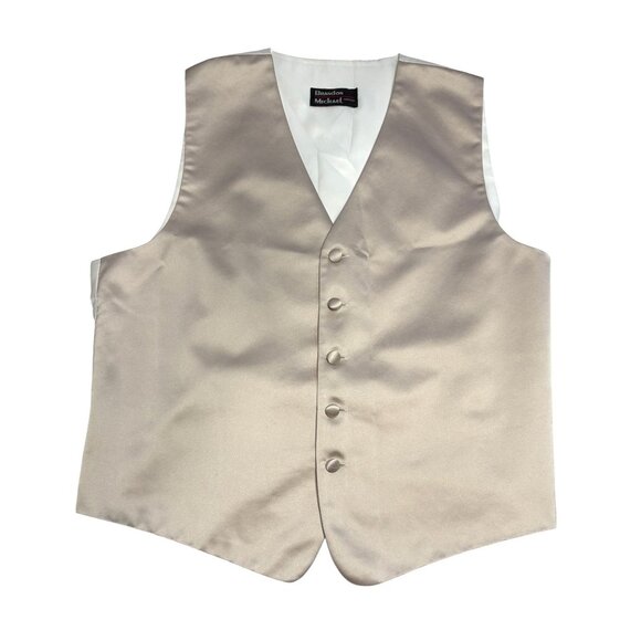 Brandon Michael Vintage 5 Button Satin Suit Vest in Champagne - Picture 1 of 3